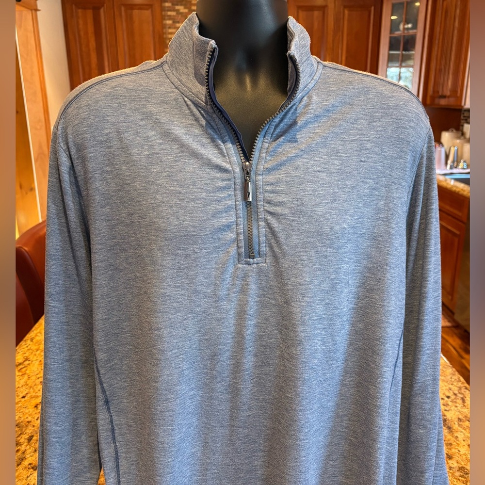 Tommy Bahama Heather blue Quarter-Zip Pullover‎ - Picture 3 of 10